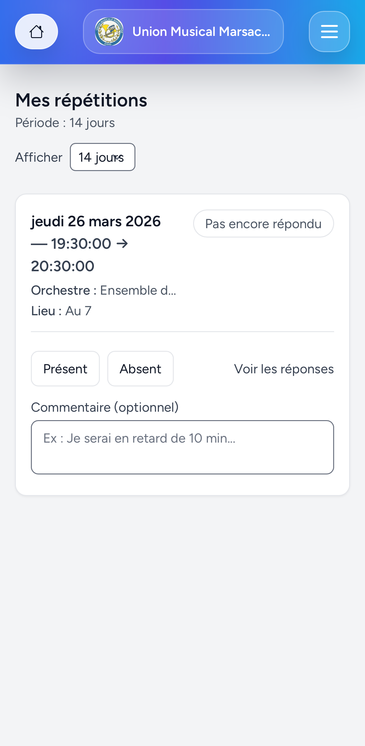 Création et gestion des répétitions