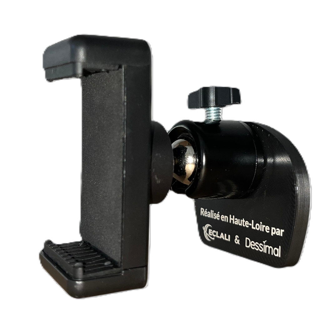 Support téléphone petite pince vue de face